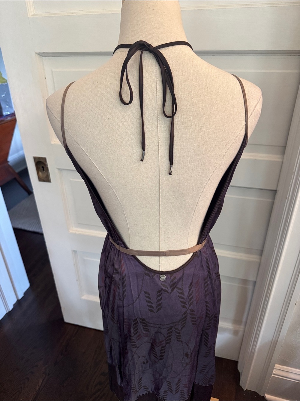 Vintage Diesel backless Dress with Contrast Trim and double straps